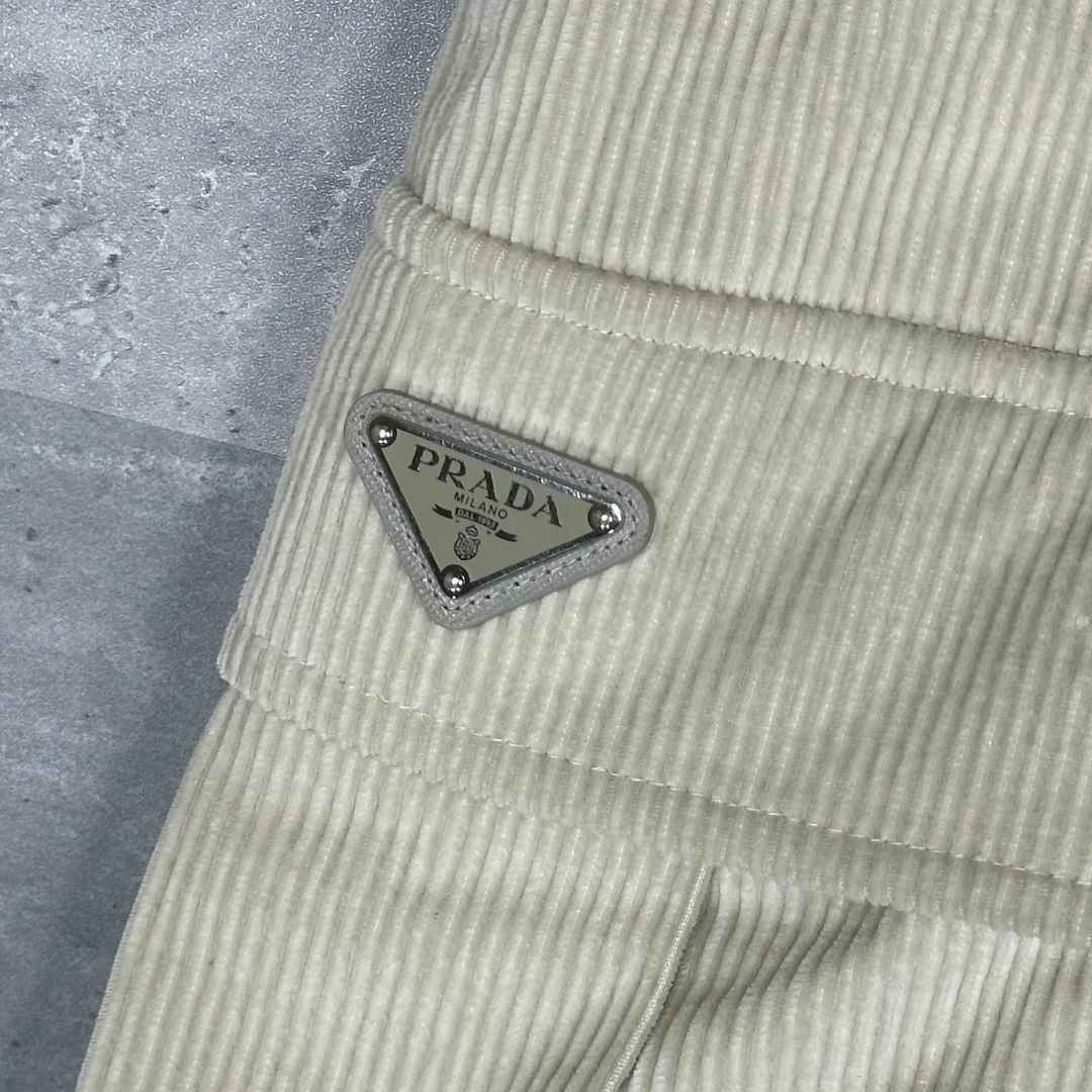 『PRADA』プラダ (XL) ロゴプレート コーデュロイ カーゴパンツ