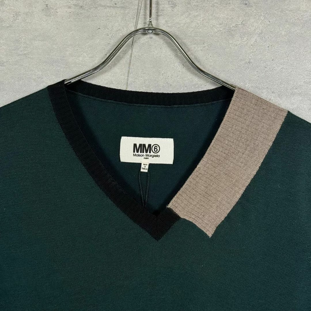 『MM6』エムエムシックス (M) Vネックニットワンピース