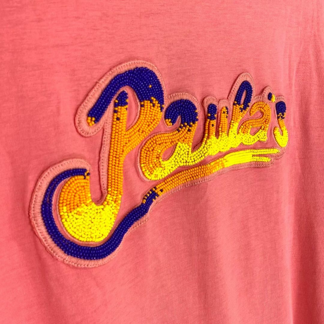 『LOEWE』ロエベ (M) ビーズロゴ フリンジ t シャツ