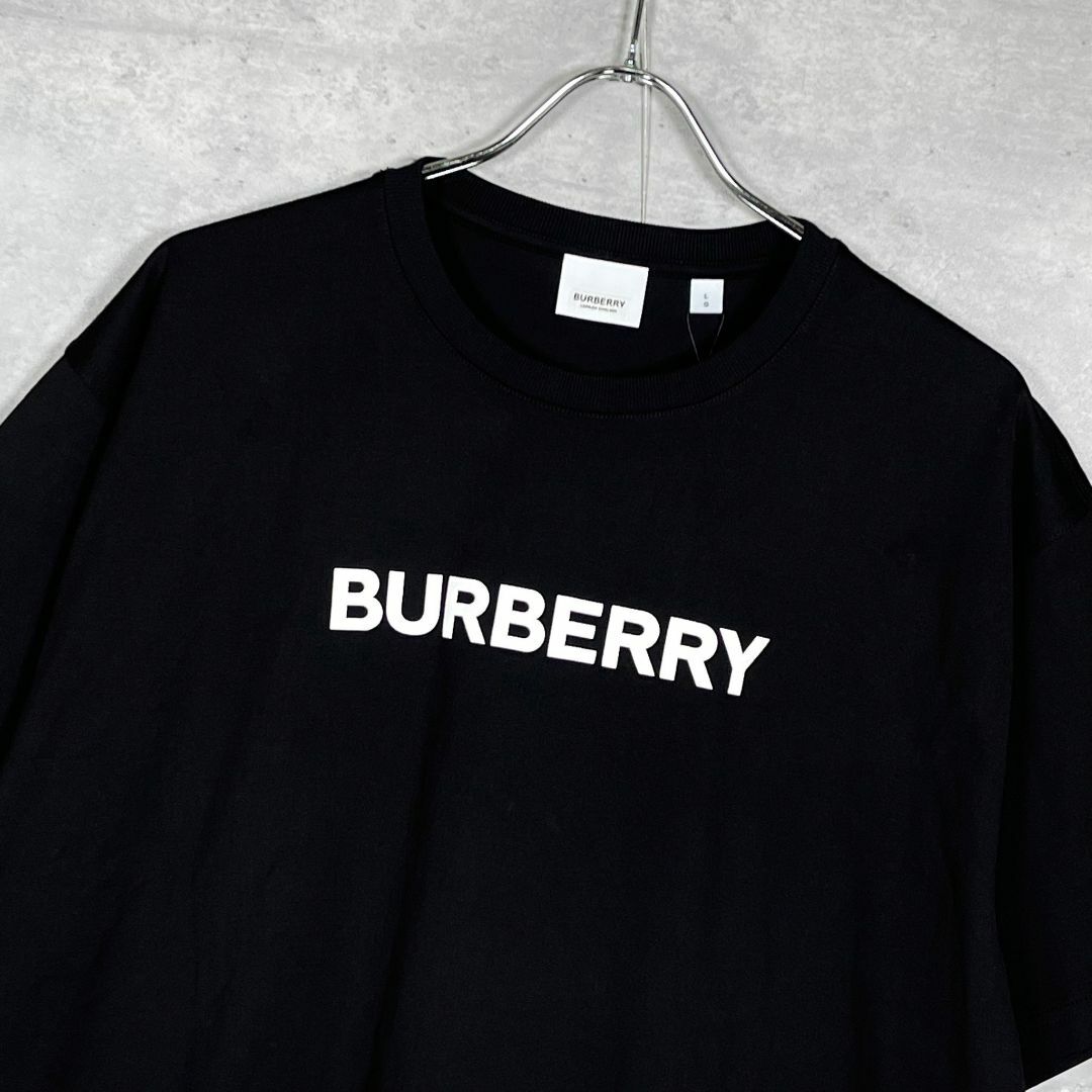 『BURBERRY』バーバリー (L) ロゴ コットン Tシャツ