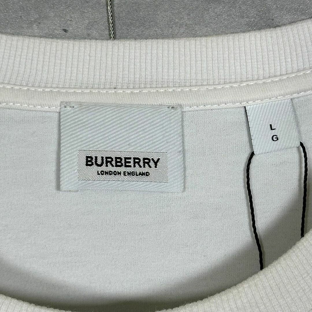 『BURBERRY』バーバリー (L) コットン オーバーサイズ Tシャツ