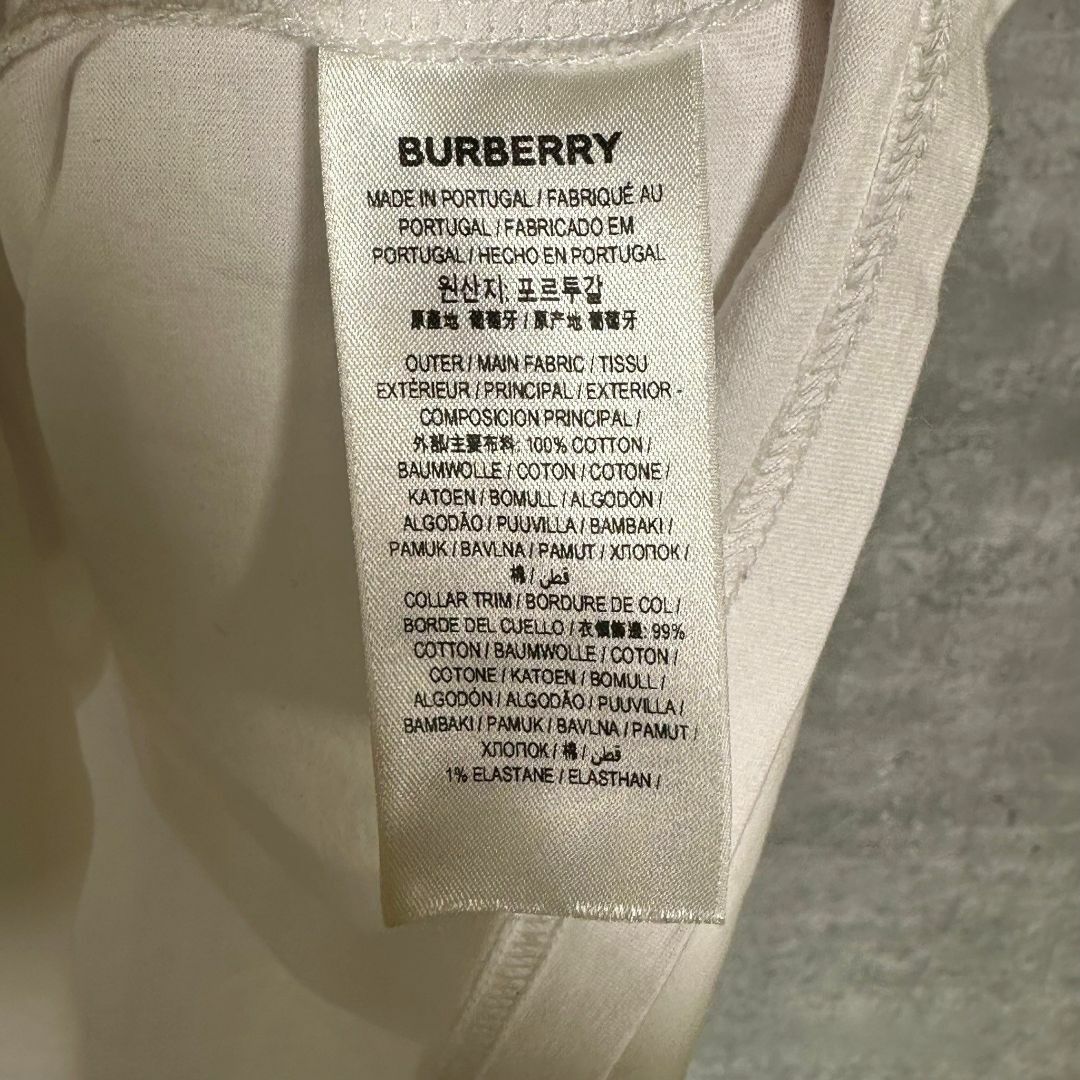 『BURBERRY』バーバリー (L) コットン オーバーサイズ Tシャツ