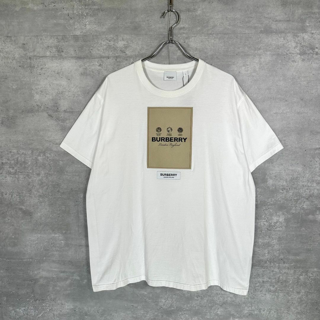 『BURBERRY』バーバリー (L) コットン オーバーサイズ Tシャツ