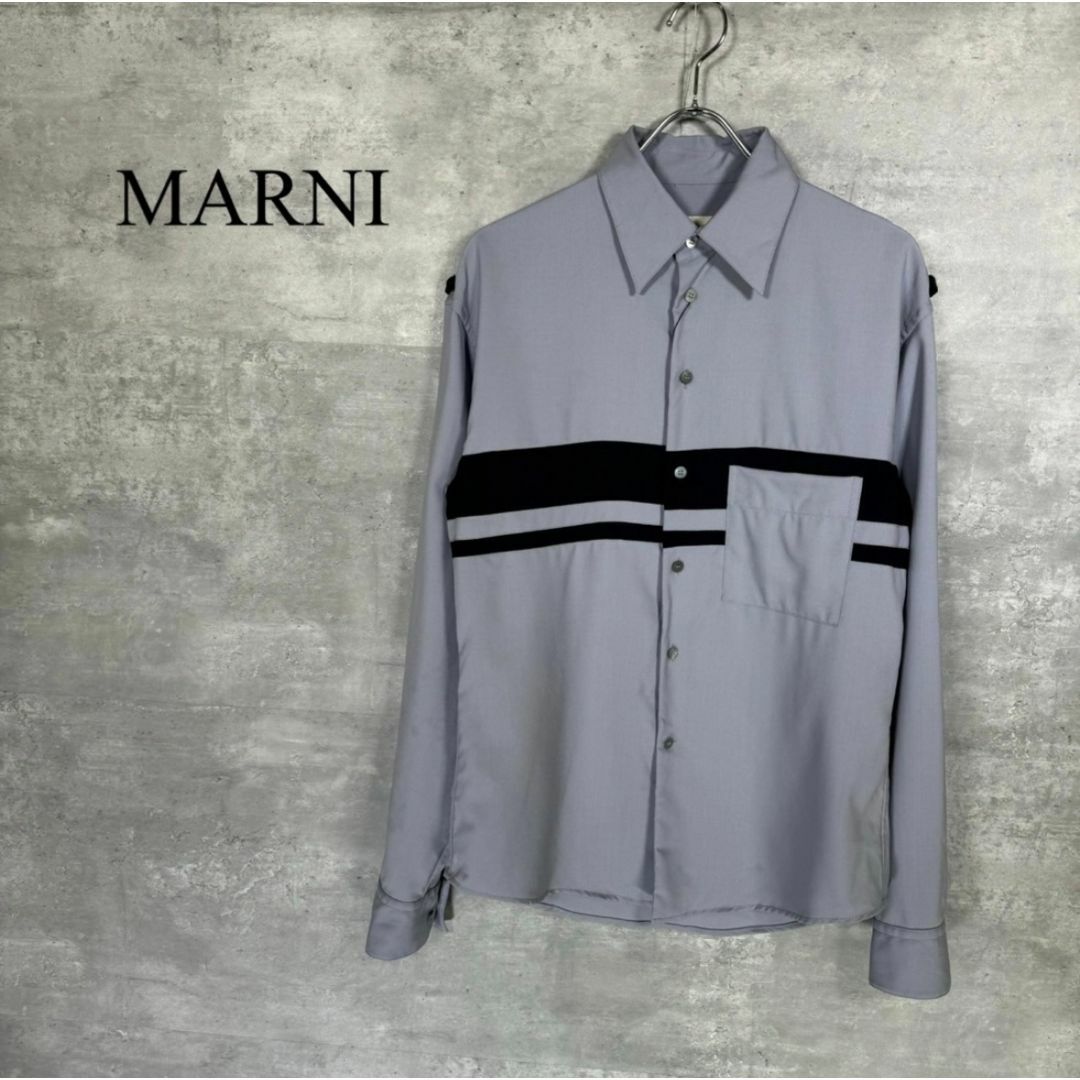 『MARNI』マルニ (44) ボーダー切替シャツ