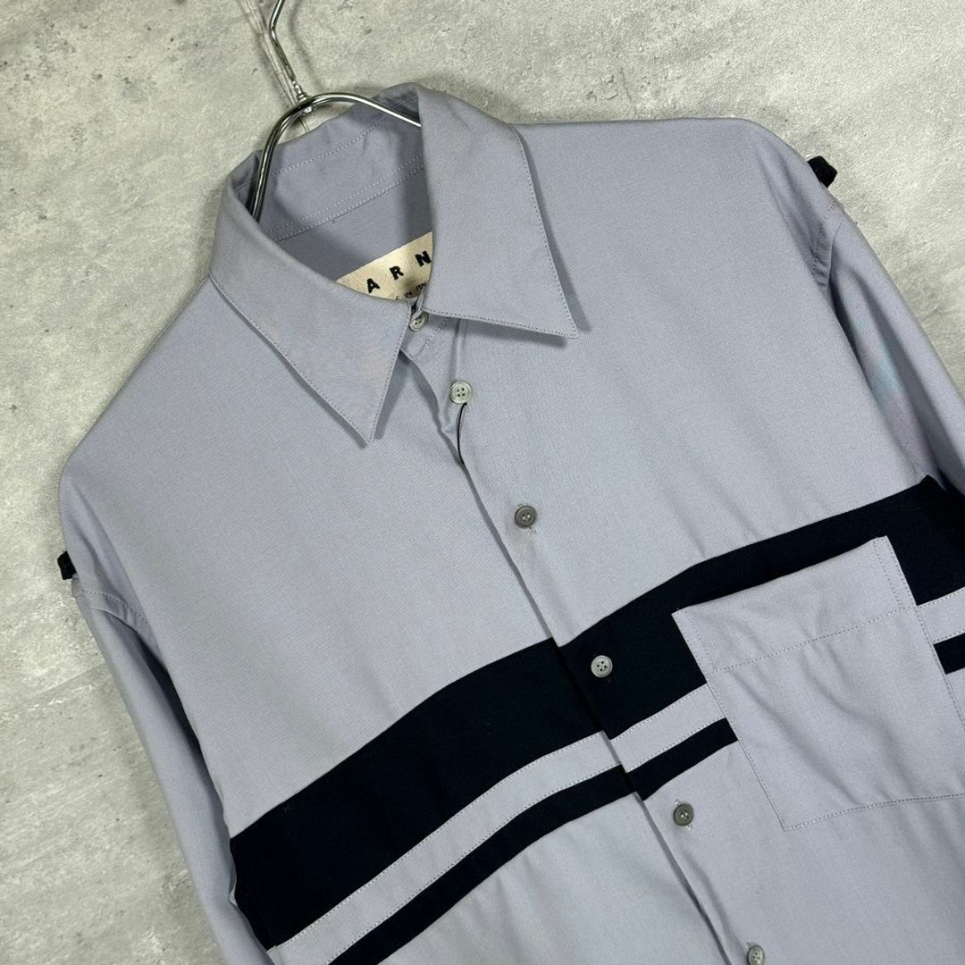 『MARNI』マルニ (44) ボーダー切替シャツ