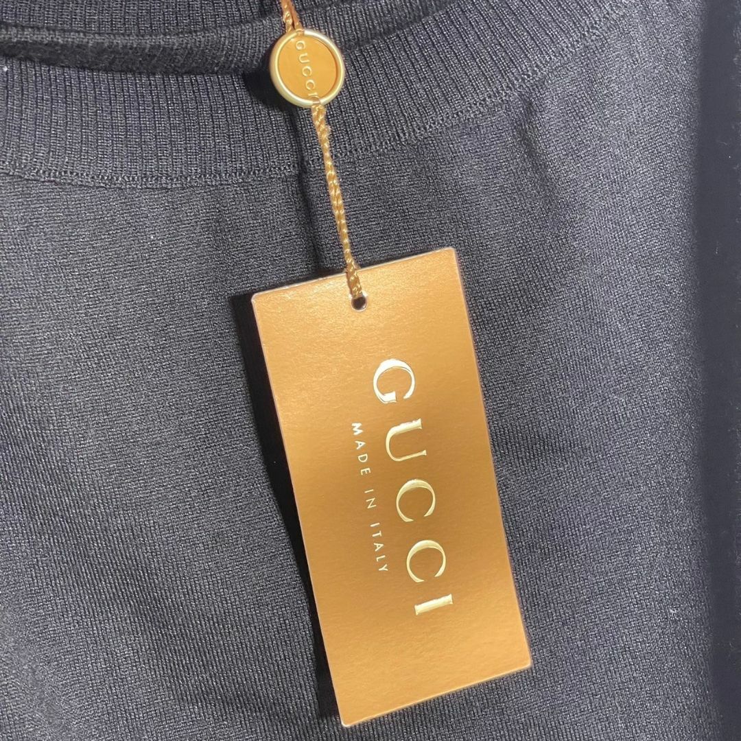 『GUCCI』グッチ (S) リブネックノースリーブニット
