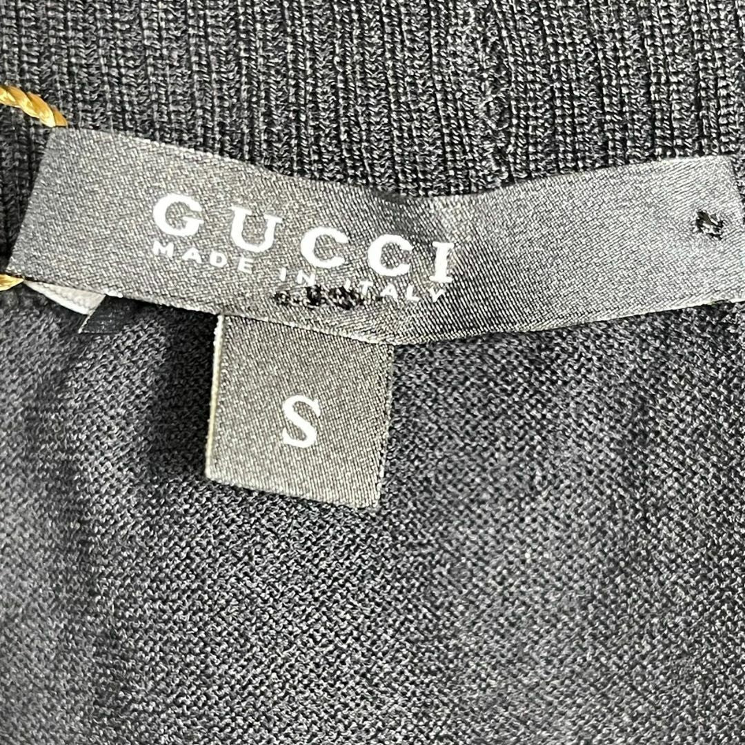 『GUCCI』グッチ (S) リブネックノースリーブニット