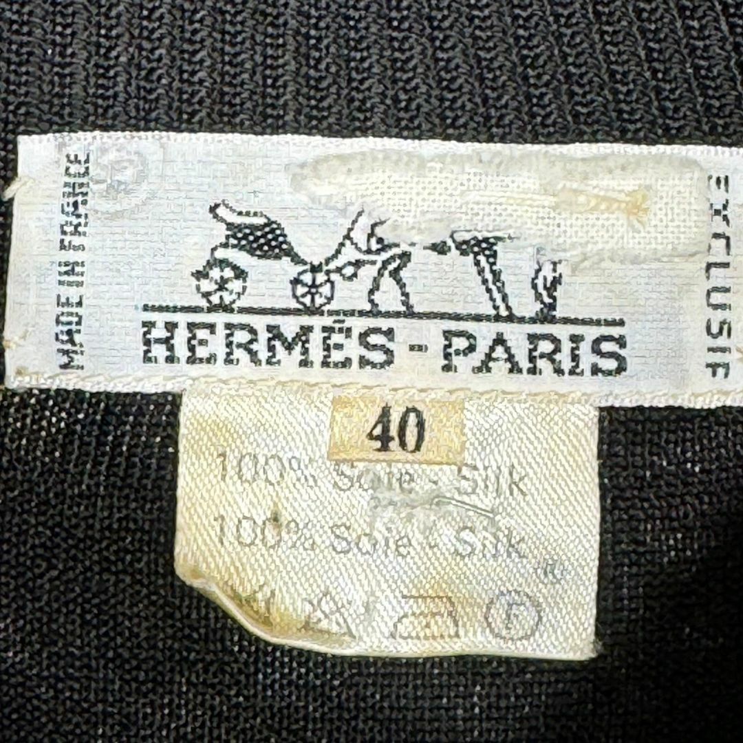 『HERMES』エルメス (40) 総柄切替モックネックニット