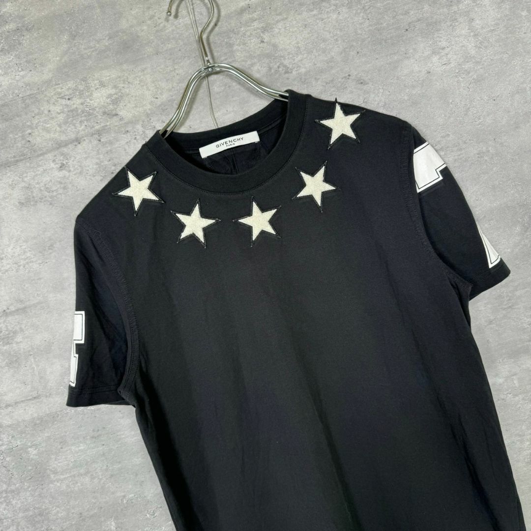 『GIVENCHY』ジバンシー (XS) スターパッチナンバリングTシャツ