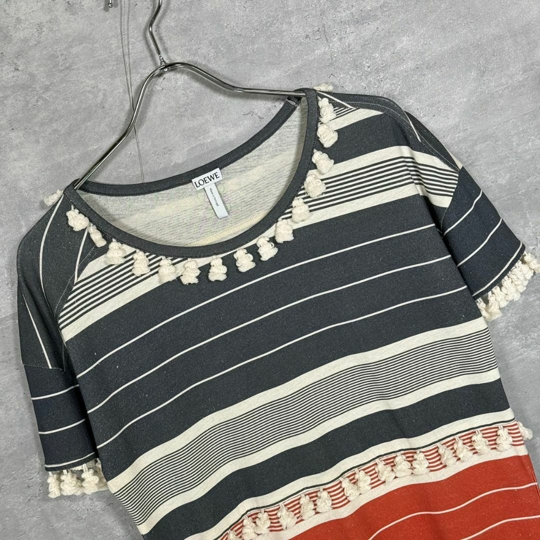 『LOEWE』ロエベ (S) エスニックボーダーTシャツ