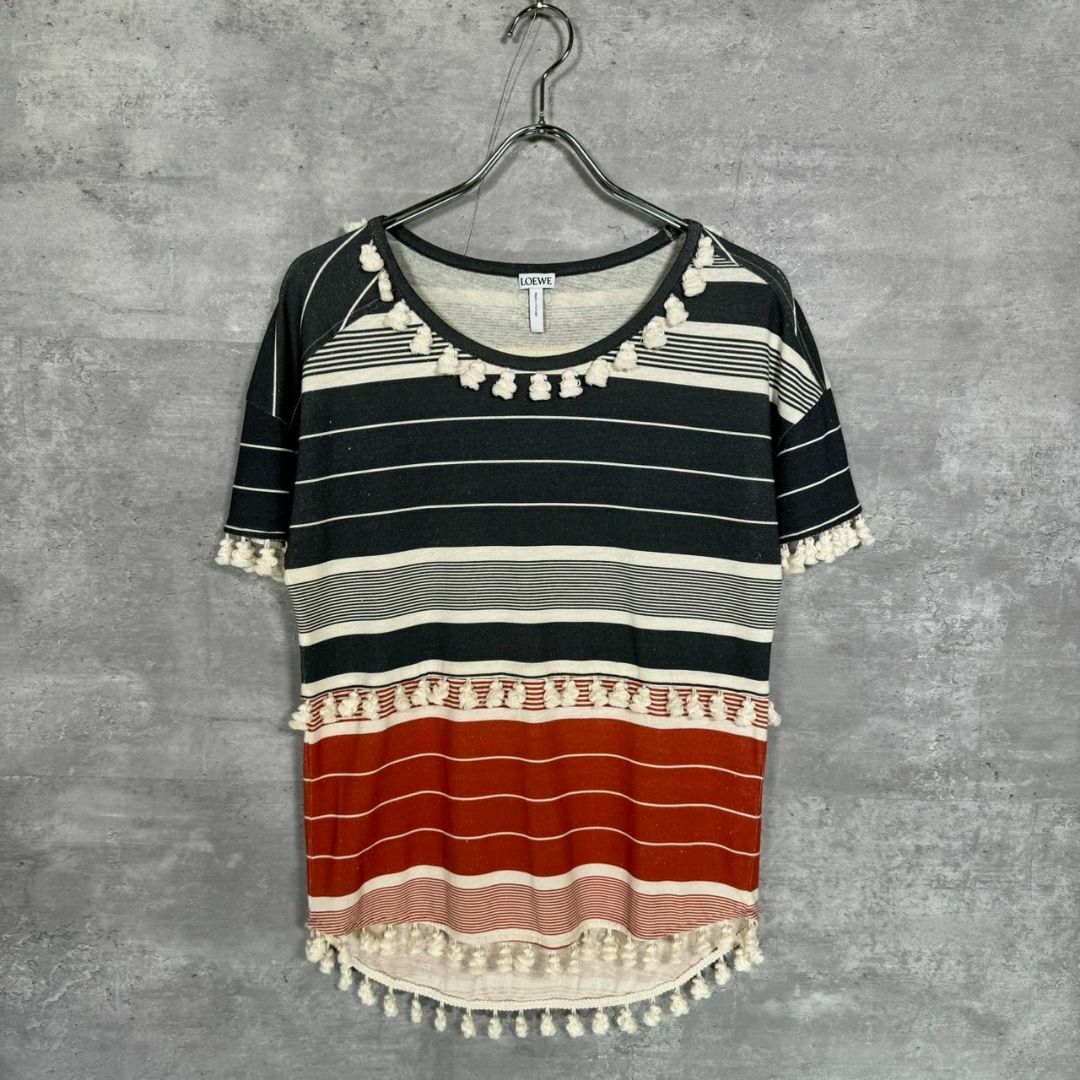 『LOEWE』ロエベ (S) エスニックボーダーTシャツ