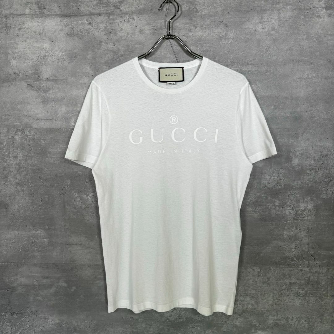 『GUCCI』グッチ (S) ロゴプリントTシャツ