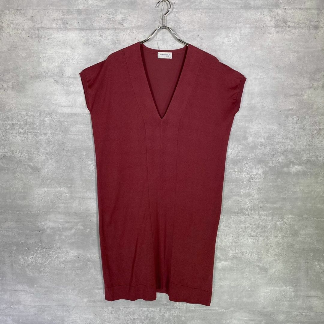 『JOHN SMEDLEY』ジョンスメドレー (S) Vネックニットワンピース