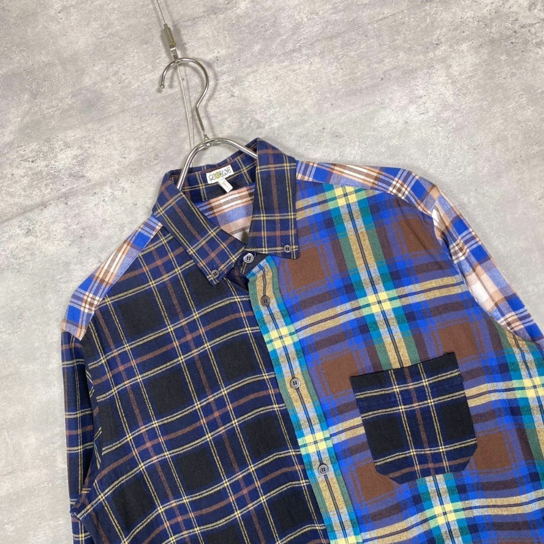 『LOEWE』ロエベ (M) クレイジーパターンチェック柄シャツ
