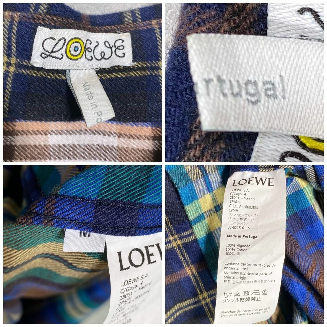 『LOEWE』ロエベ (M) クレイジーパターンチェック柄シャツ