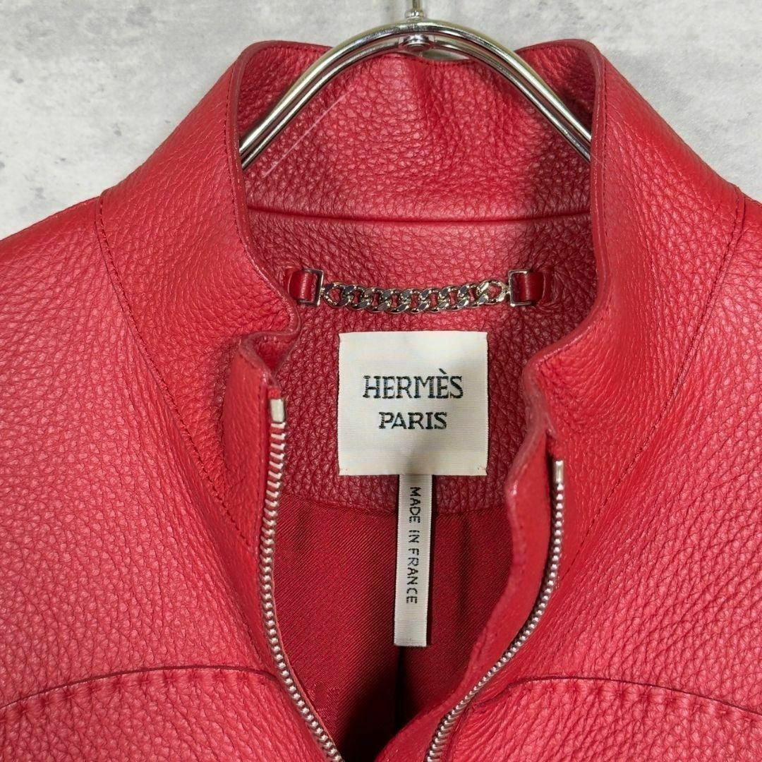 『HERMES』エルメス (34) 鹿革 ライダースジャケット