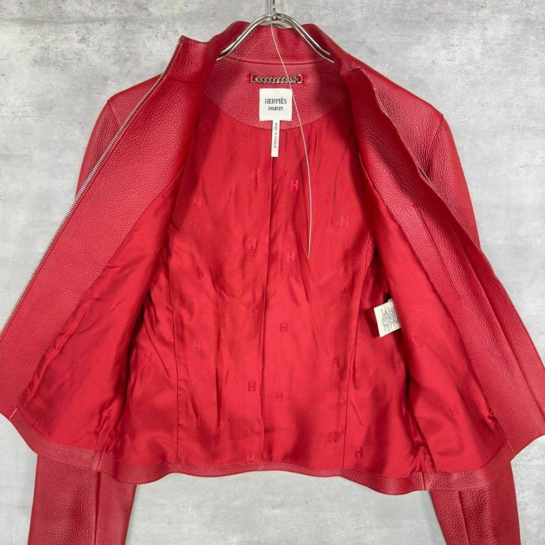 『HERMES』エルメス (34) 鹿革 ライダースジャケット