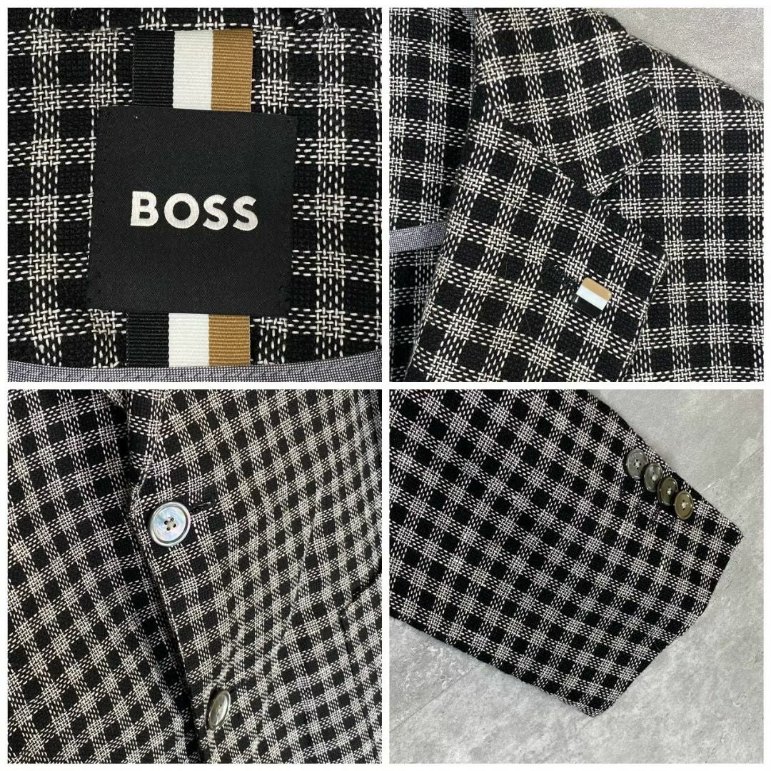 『BOSS』ボス (46) チェック柄テーラードジャケット