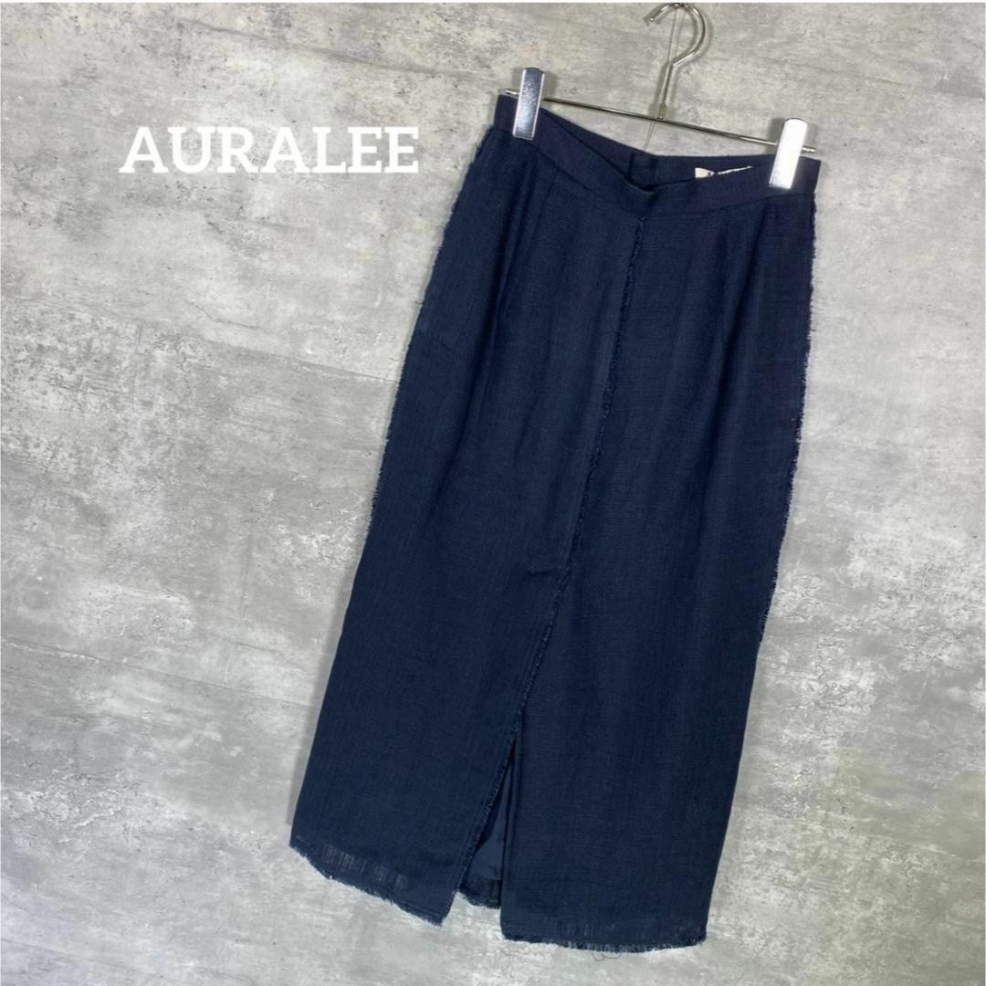 『AURALEE』オーラリー (0) フリンジリネンスリットスカート