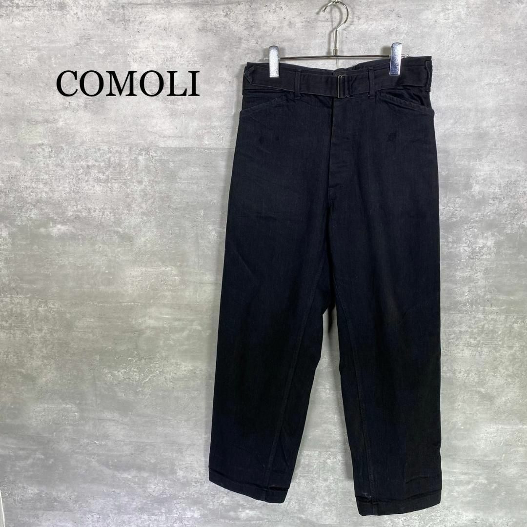 『COMOLI』コモリ (1) ベルト付き ワイドデニムワークパンツ