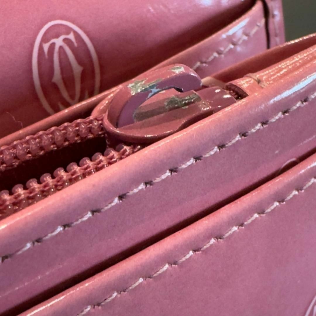『Cartier』カルティエ ロゴエンボス柄エナメルロングウォレット