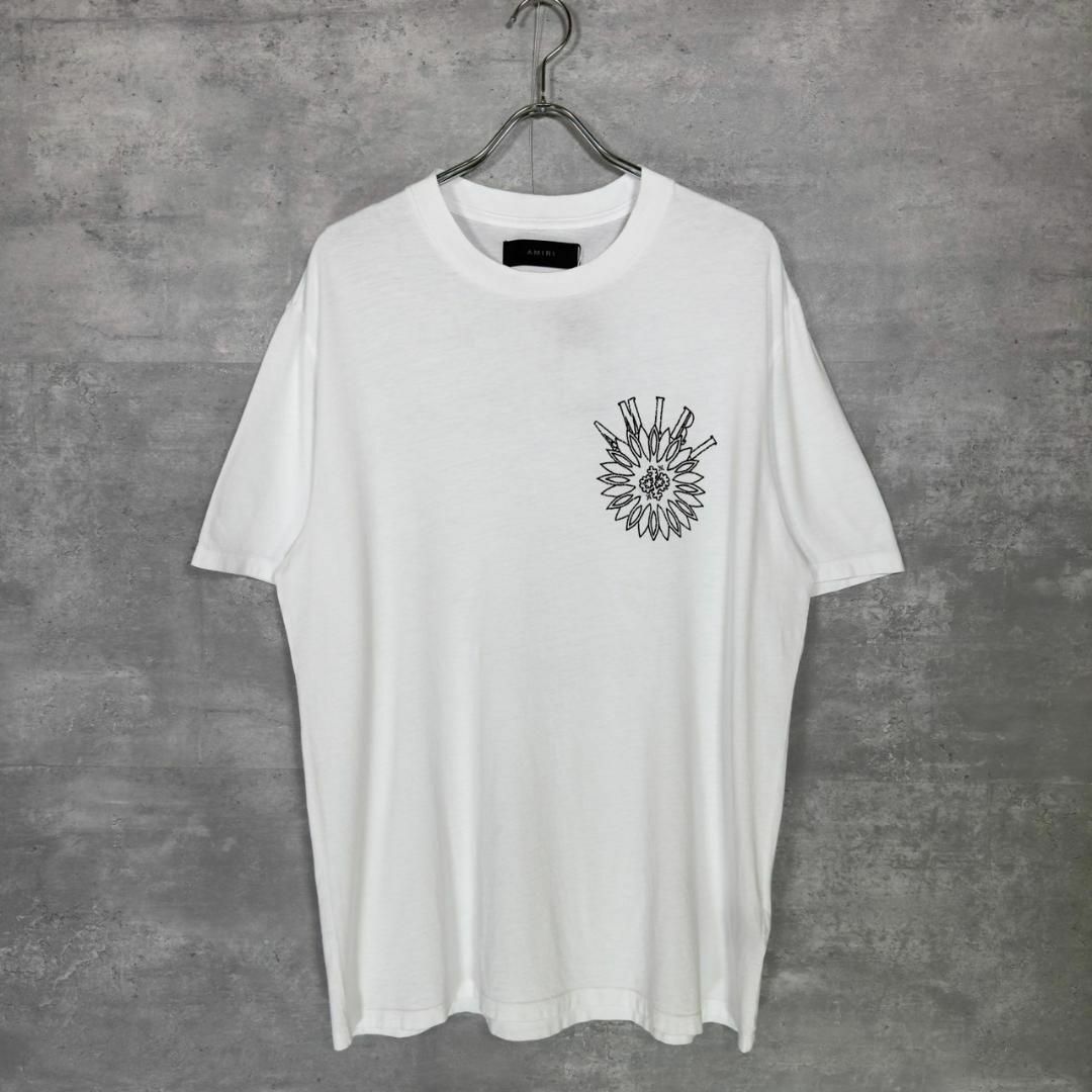 『AMIRI』アミリ (M) ロゴプリントクルーネック Tシャツ