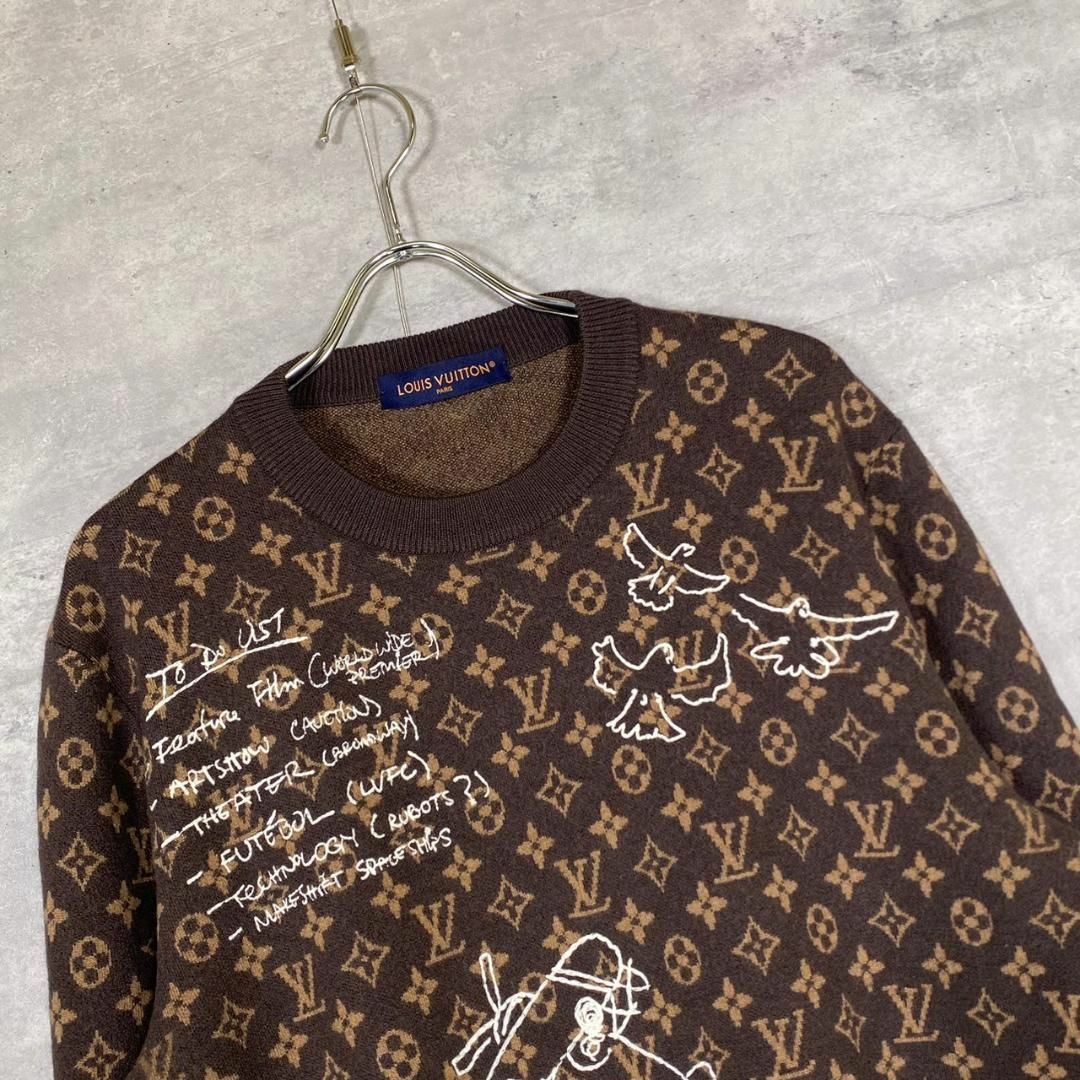 『LOUIS VUITTON』ルイヴィトン (XL) ウールクルーネックニット