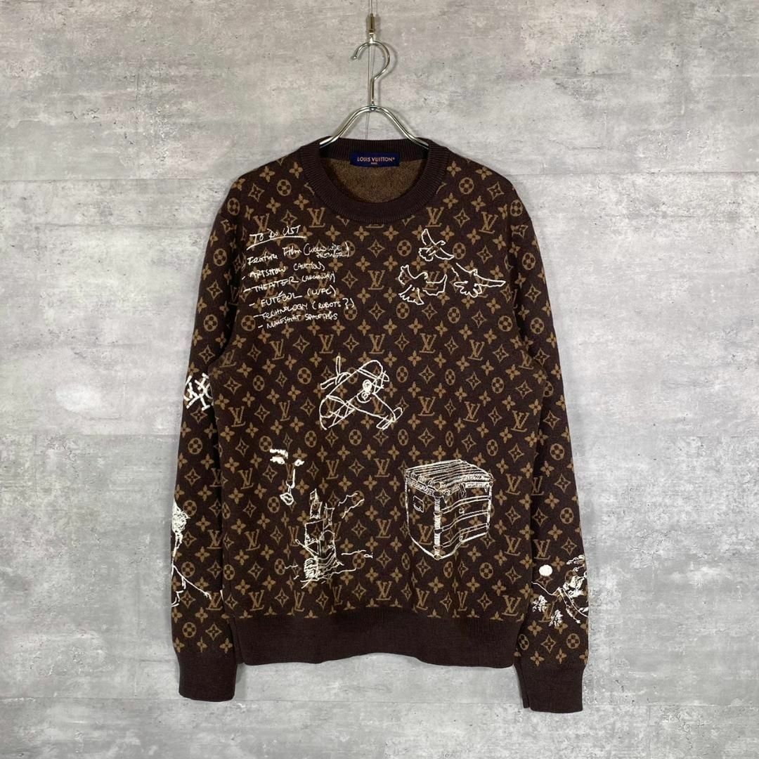 『LOUIS VUITTON』ルイヴィトン (XL) ウールクルーネックニット