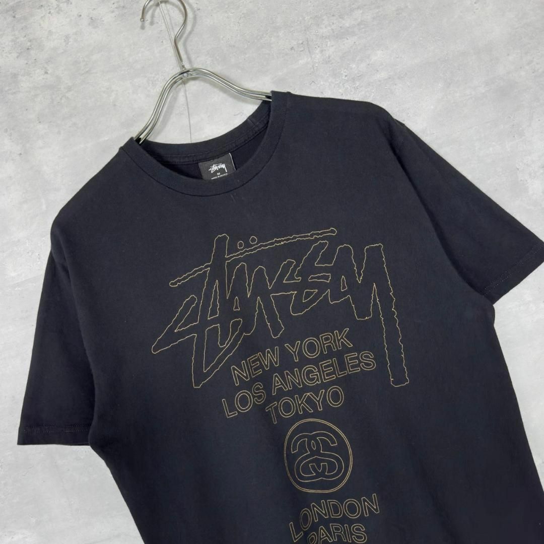 『STUSSY』ステューシー (M) バックプリントツアーロゴ Tシャツ