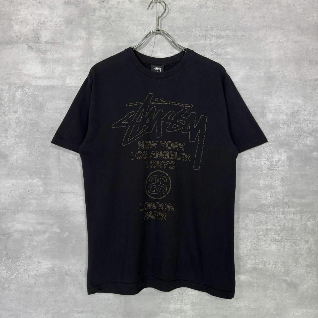『STUSSY』ステューシー (M) バックプリントツアーロゴ Tシャツ