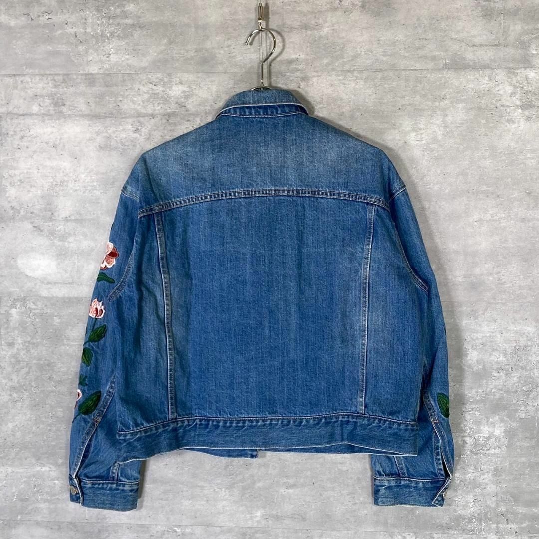 『CLANE』クラネ (1) フラワーモチーフ 刺繍 デニムジャケット