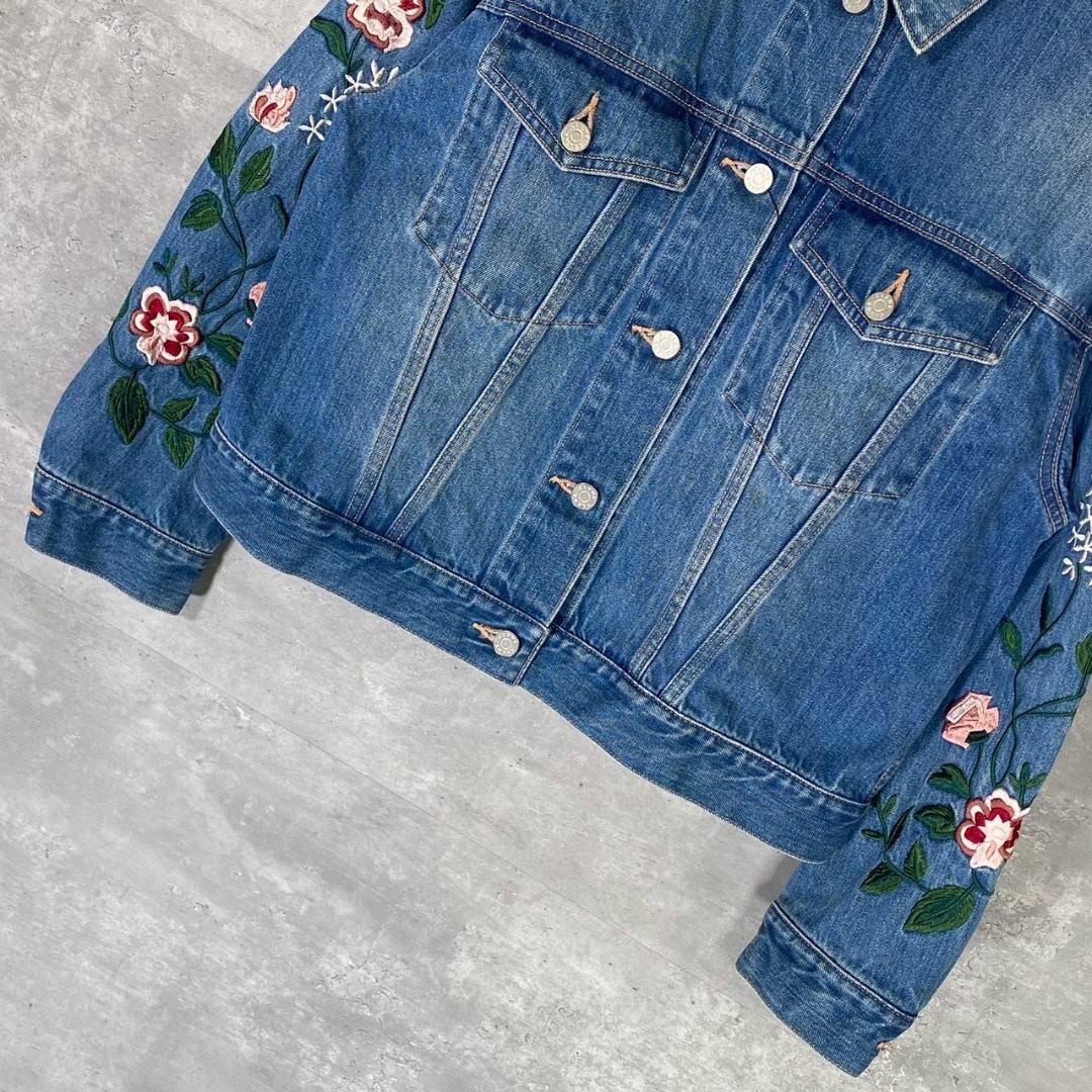 『CLANE』クラネ (1) フラワーモチーフ 刺繍 デニムジャケット