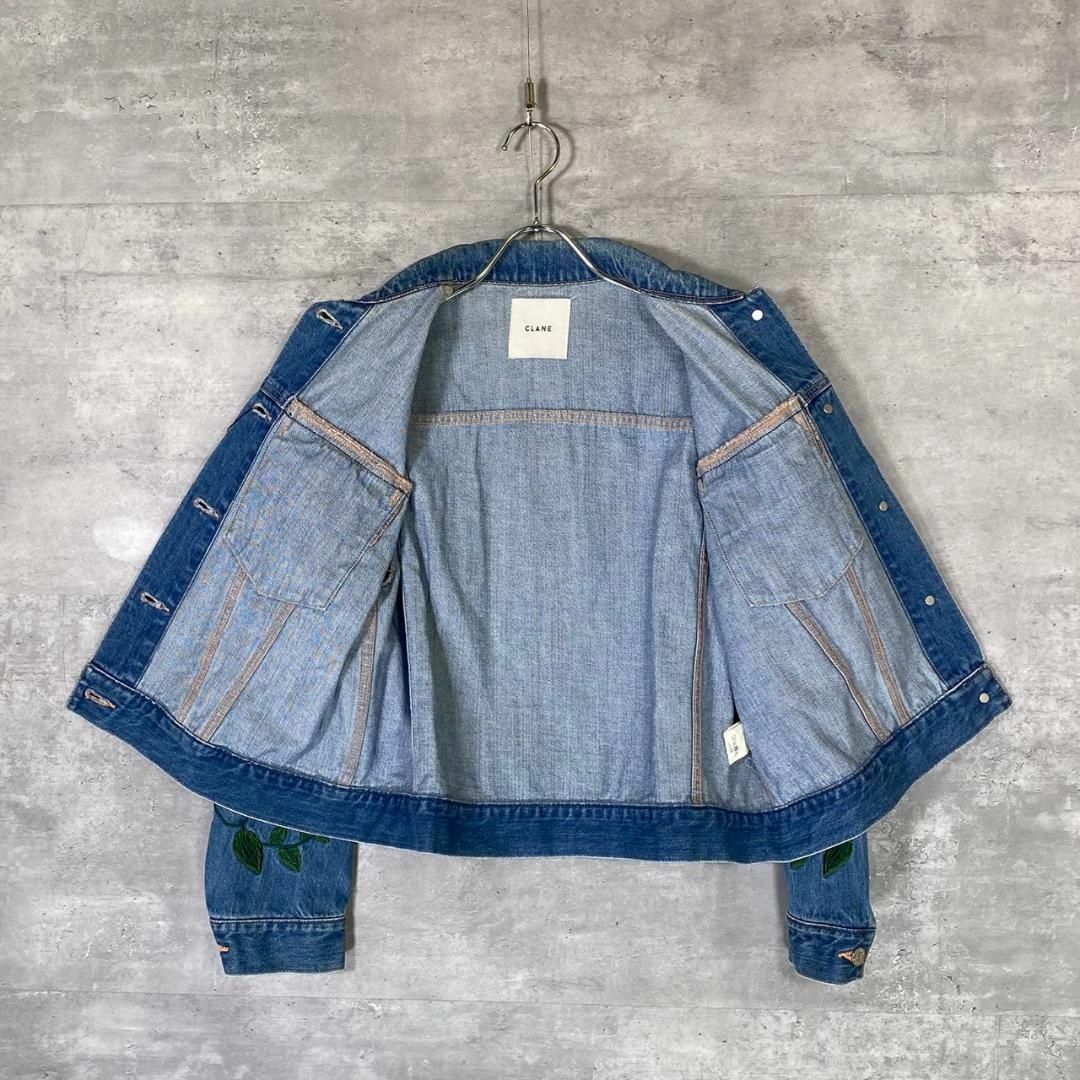 『CLANE』クラネ (1) フラワーモチーフ 刺繍 デニムジャケット