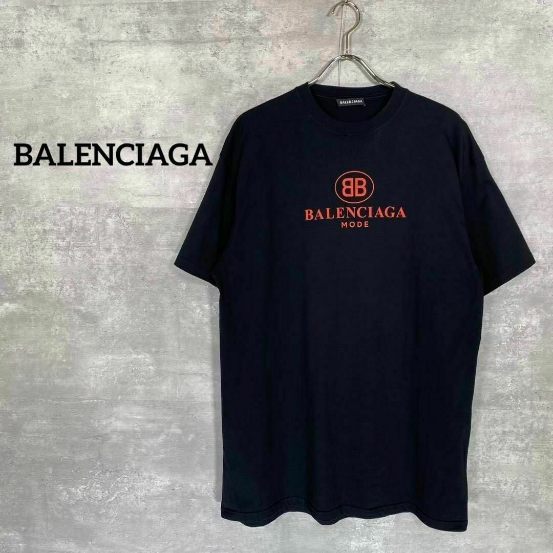 『BALENCIAGA』バレンシアガ (XS) BBロゴ 半袖BIG Tシャツ