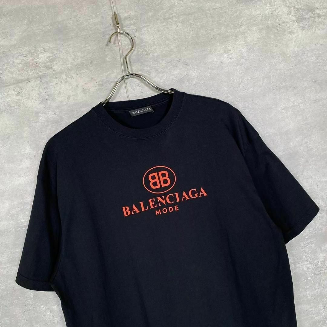 『BALENCIAGA』バレンシアガ (XS) BBロゴ 半袖BIG Tシャツ