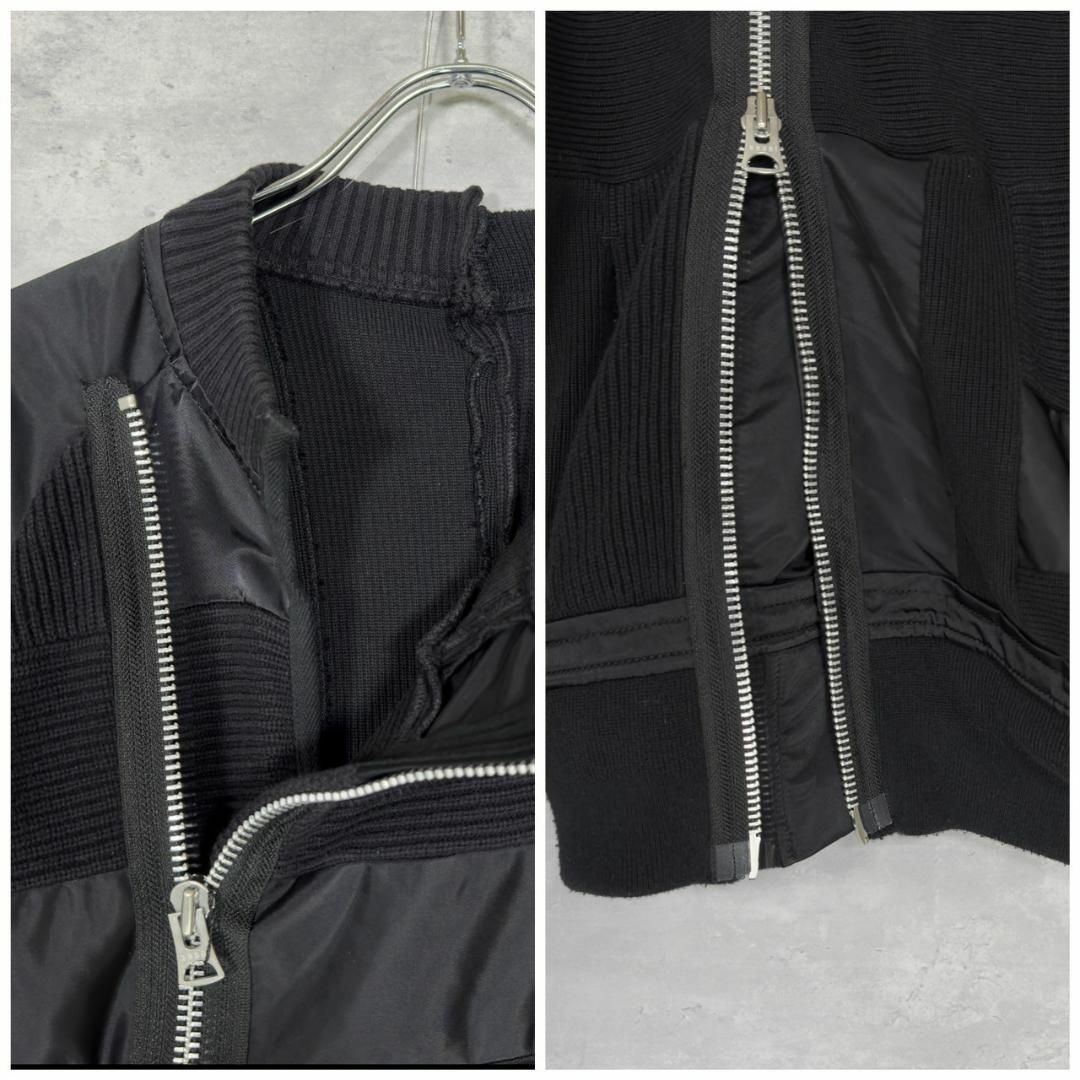 『sacai』サカイ (1) 21ss ニット切替ライダースジャケット