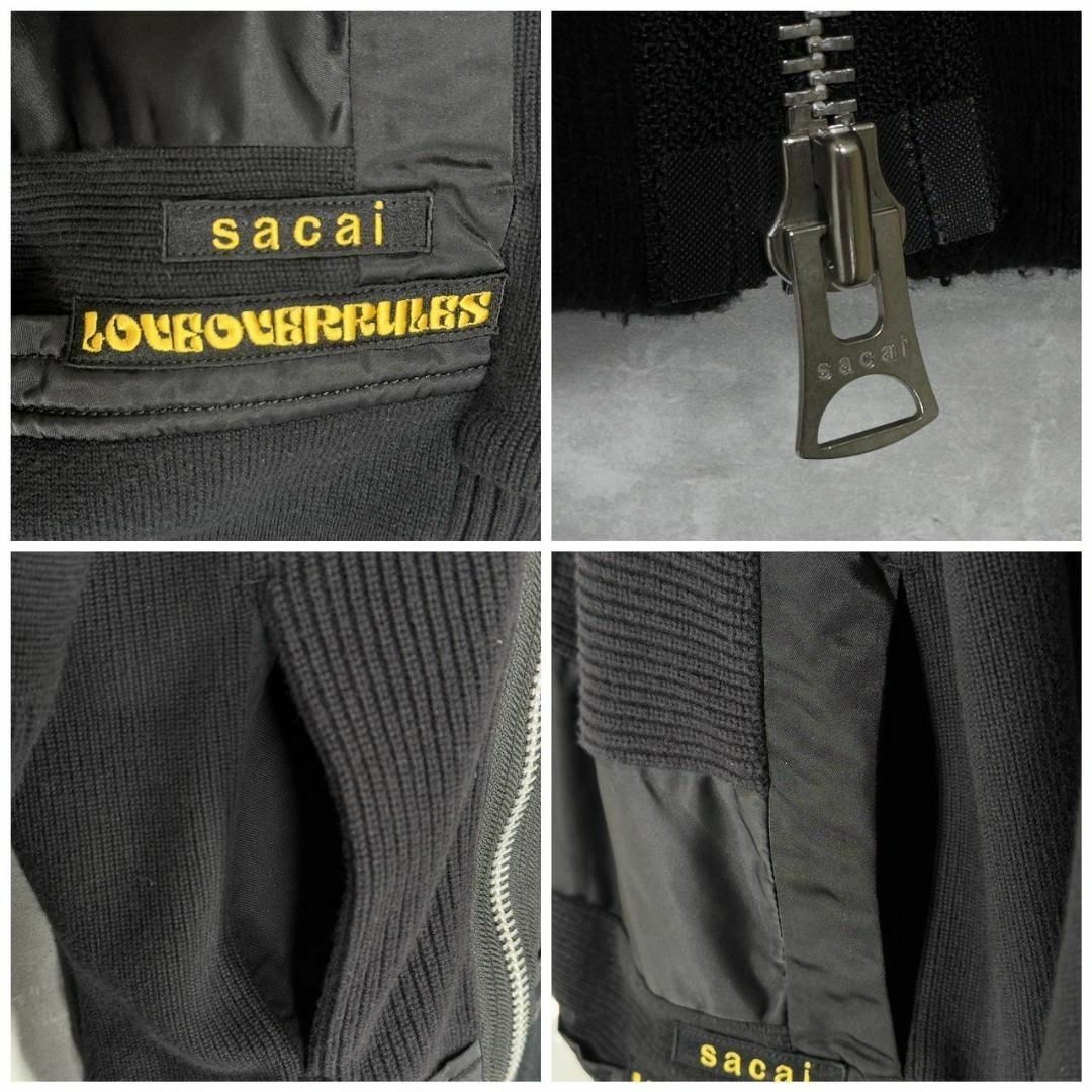 『sacai』サカイ (1) 21ss ニット切替ライダースジャケット