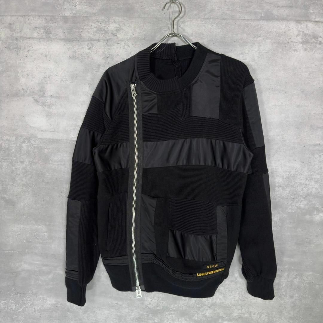 『sacai』サカイ (1) 21ss ニット切替ライダースジャケット
