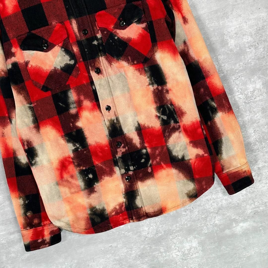 『Supreme』シュプリーム (M) 13AW ブリーチ加工 ネルシャツ