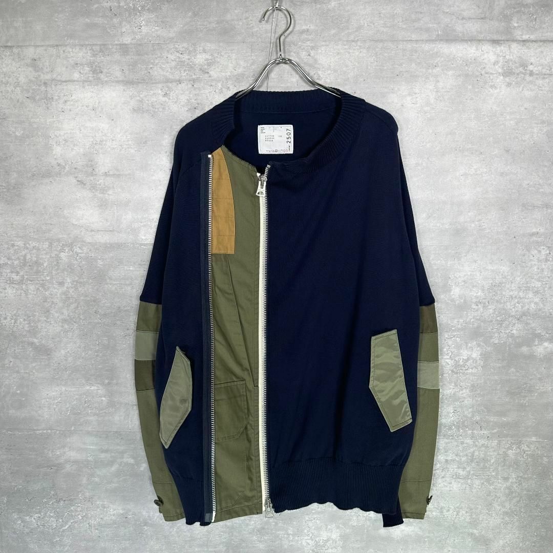 『sacai』サカイ (2) ドッキング ジップ切替 ニットセーター