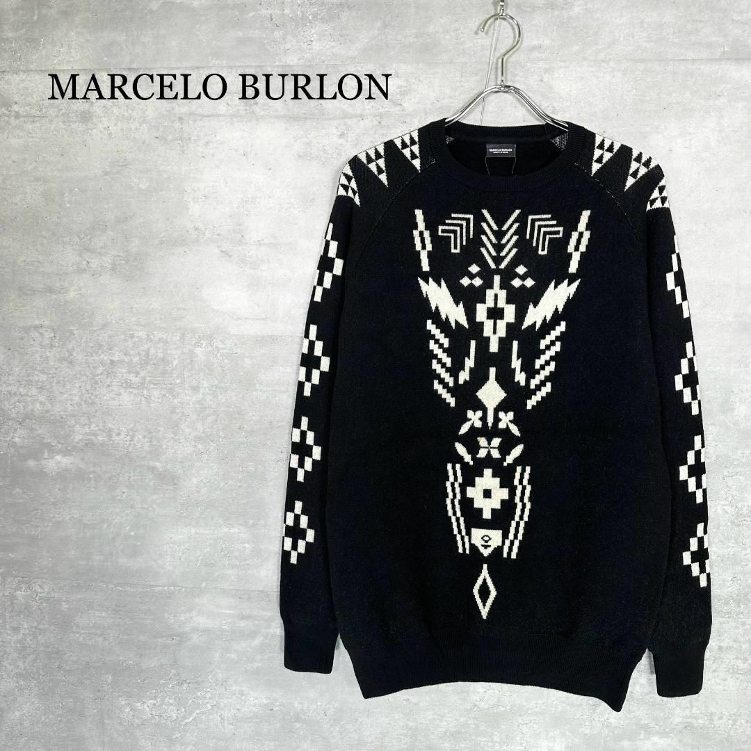『MARCELO BURLON』マルセロバーロン (M) ウール ニットセーター