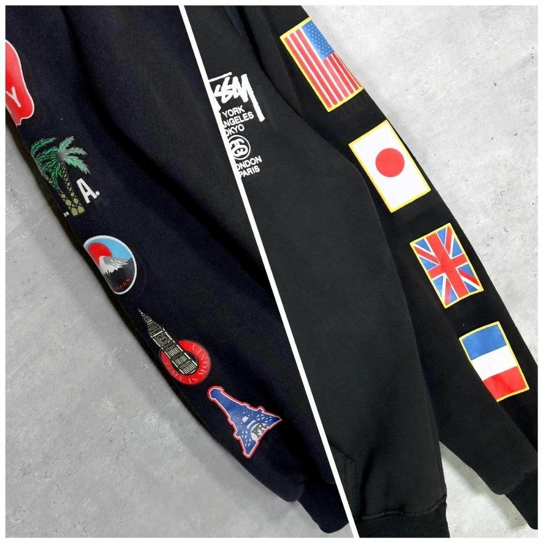『STUSSY』ステューシー (M) ワールドツアー プリントパーカー