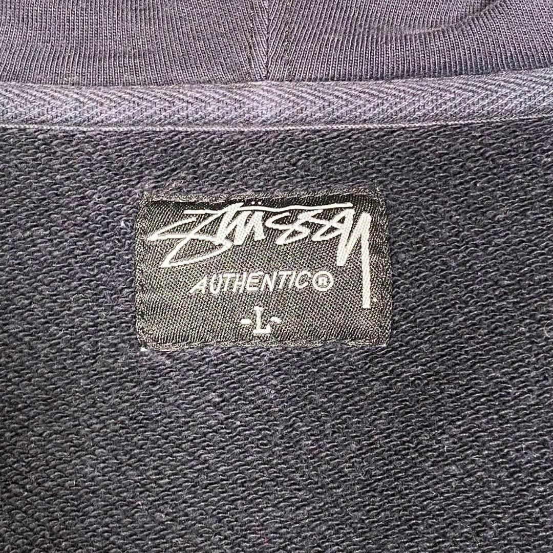 『STUSSY』ステューシー (L) フード刺繍 ジップ フーディー