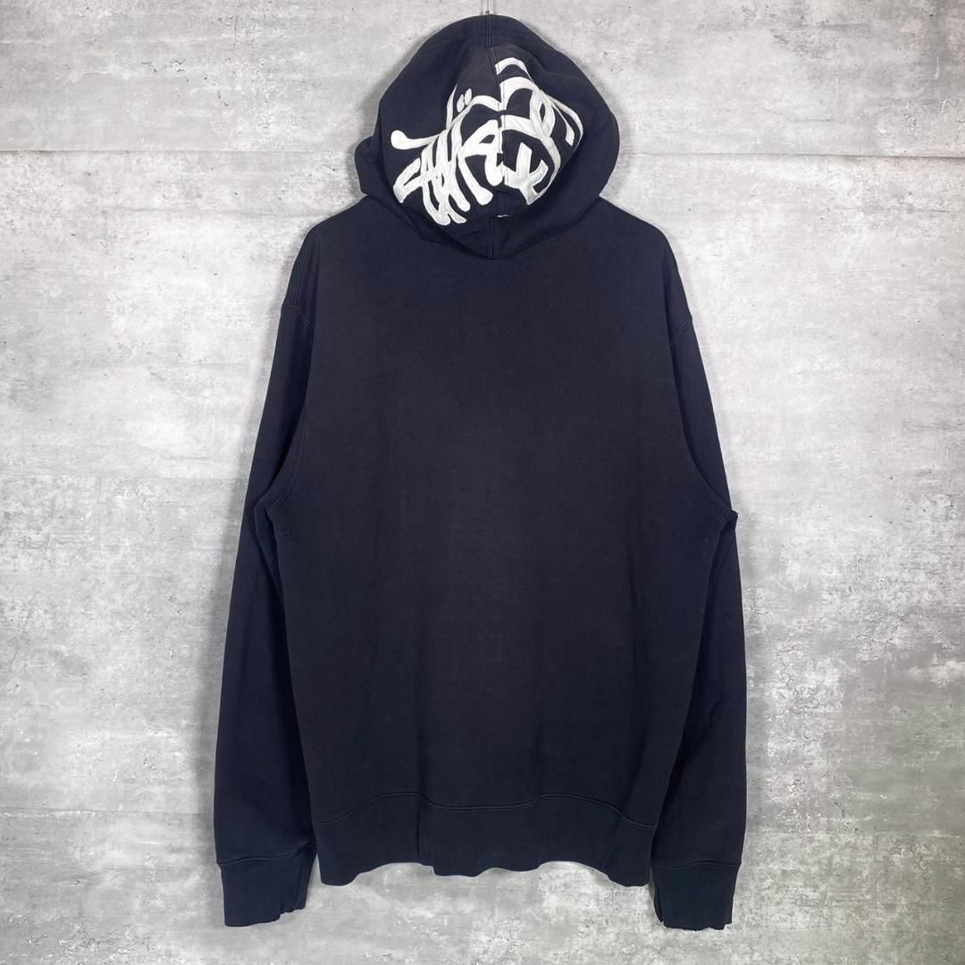 『STUSSY』ステューシー (L) フード刺繍 ジップ フーディー