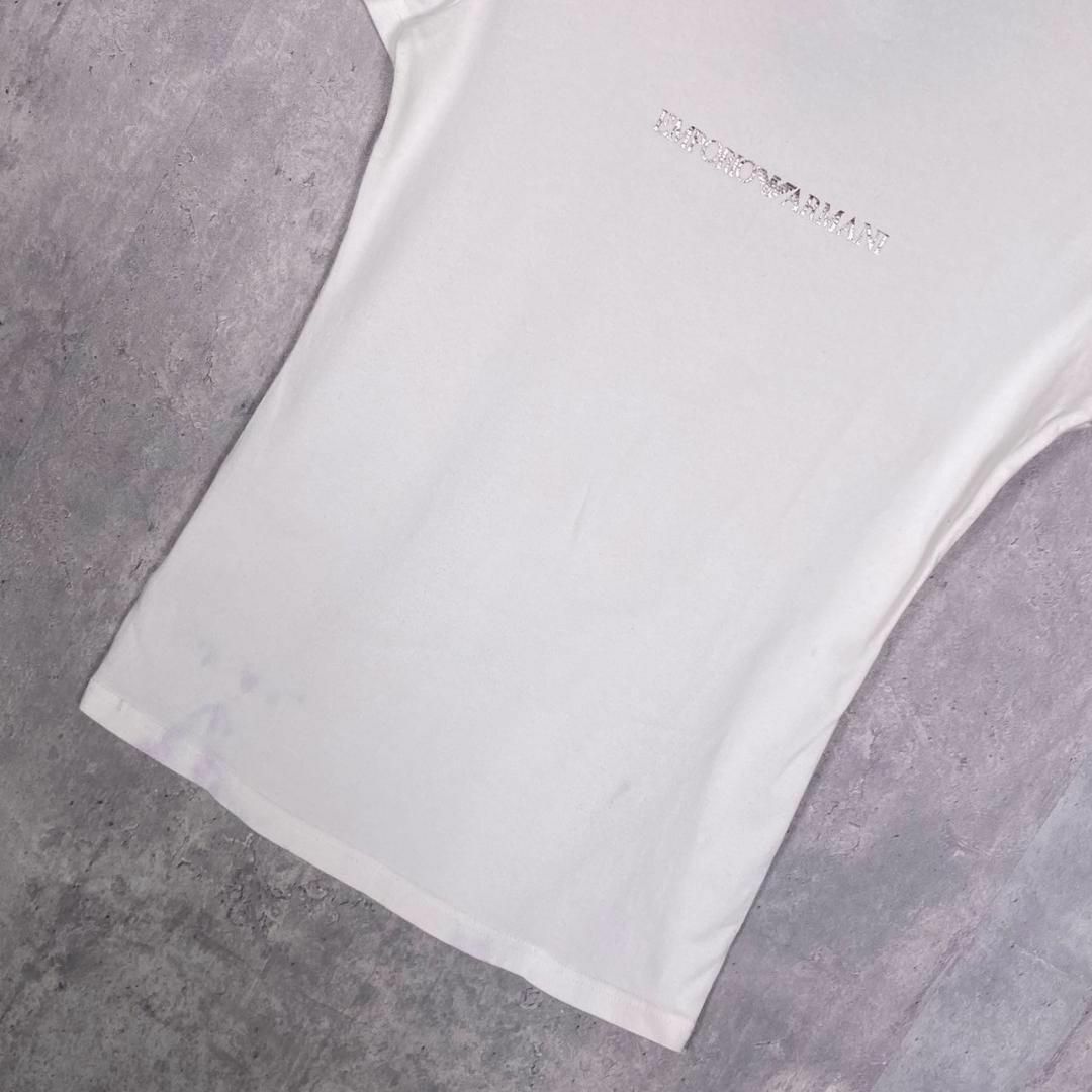 『エンポリオアルマーニ』 (XS) ロゴプリント Vネック Tシャツ