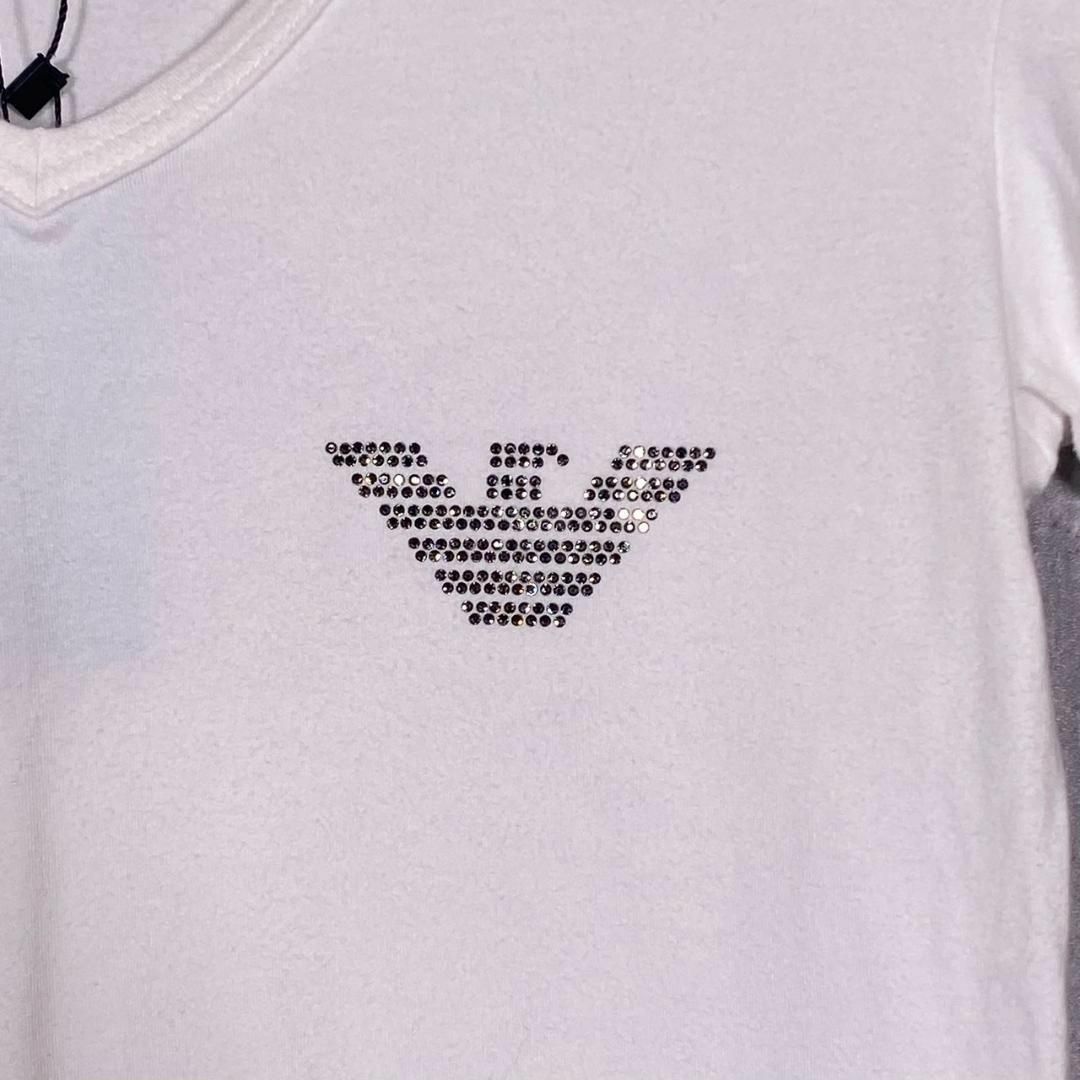 『エンポリオアルマーニ』 (XS) ロゴプリント Vネック Tシャツ