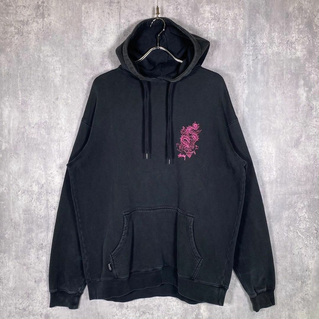 『STUSSY』ステューシー (M) スクリプト ドラゴン フーディー パーカー