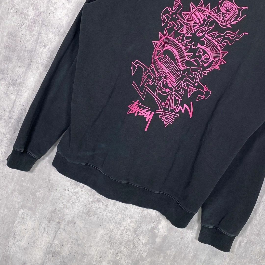 『STUSSY』ステューシー (M) スクリプト ドラゴン フーディー パーカー