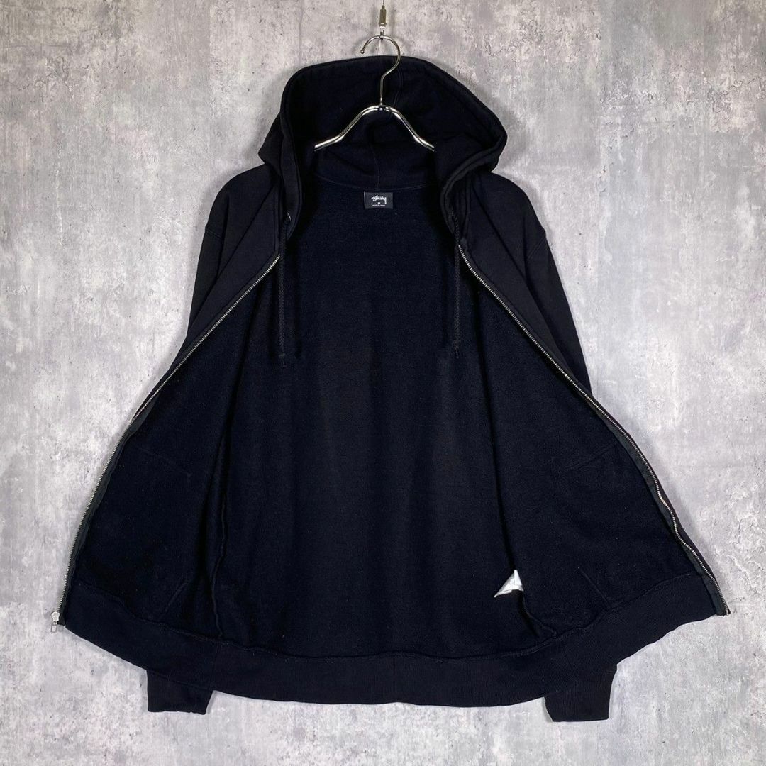 『STUSSY』ステューシー (M) バックロゴ プリント ジップフーディー