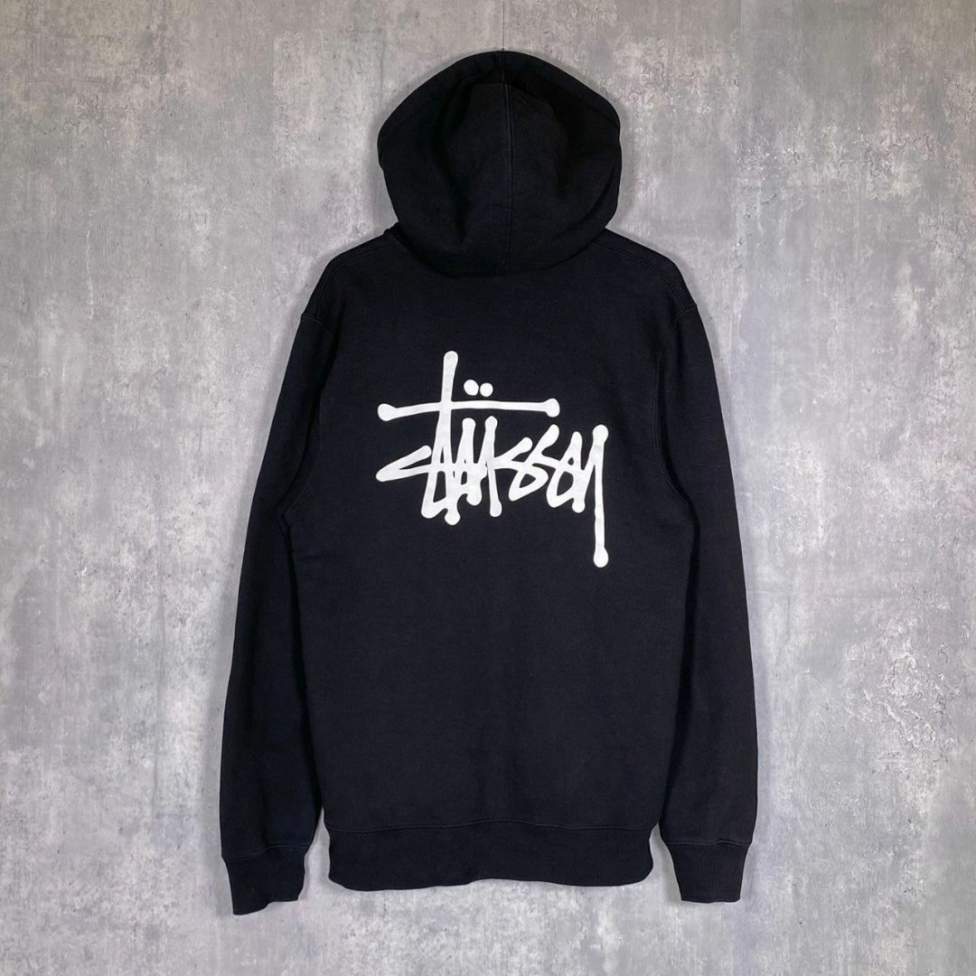 『STUSSY』ステューシー (M) バックロゴ プリント ジップフーディー
